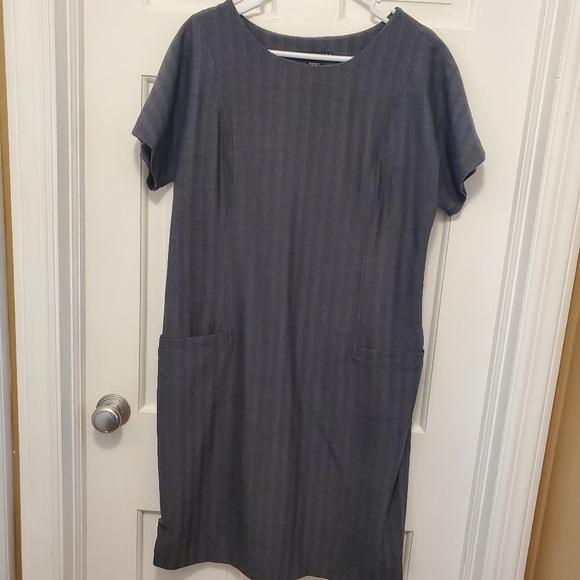 Apostrophe Pinstripe/Herringbone Print Dress Size 12, Classic, Business - Picture 7 of 9